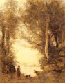 Le Joueur De Flute Du Lac D Albano plein air Romanticism Jean Baptiste Camille Corot